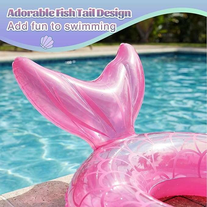 MoKo Inflatable Swimming Ring, Cute Pool Float Tube Decorations Swim Tubes Outdoor Pool Beach Water Floats Party Supplies Floaties