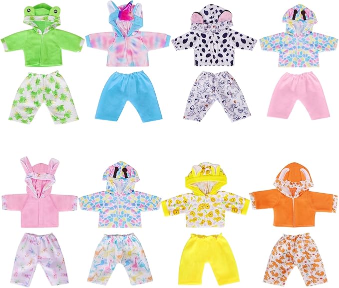 ARTST Baby Doll Clothes,12 inch Doll Clothes[8 Sets Animal Styling ] for 10/11/12 inch Baby Girls Boys(8 Set)