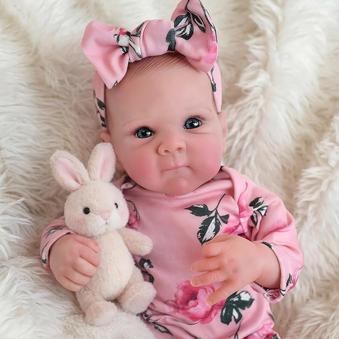FOCKOF Realistic Reborn Baby Dolls-18 Inch Real Life Baby Dolls Girl Lifelike Baby Doll with Accessories for 3+ Years Old (Red)