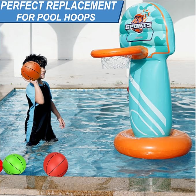 6 Inch PVC Mini Basketball Toys for Indoor Hoops, Soft 6" Rubber Small Repacement Ball for Over Door Hoop Sets, Little Basketballs for Kids Toddler, Lawn Outdoor, Beach, Pool(6 PCS with Air Pump)