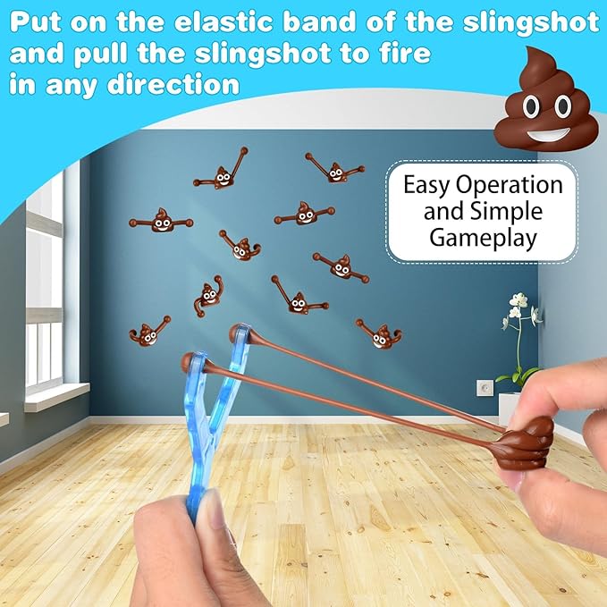 KXCOFTXI 120 Pcs Finger Slingshot Novelty Toys, Toy Poop for Halloween, Fake Poop for Novelty Toys and Amusements, Halloween Poops Rubber Spoof Toy for School Party, Friends Gathering