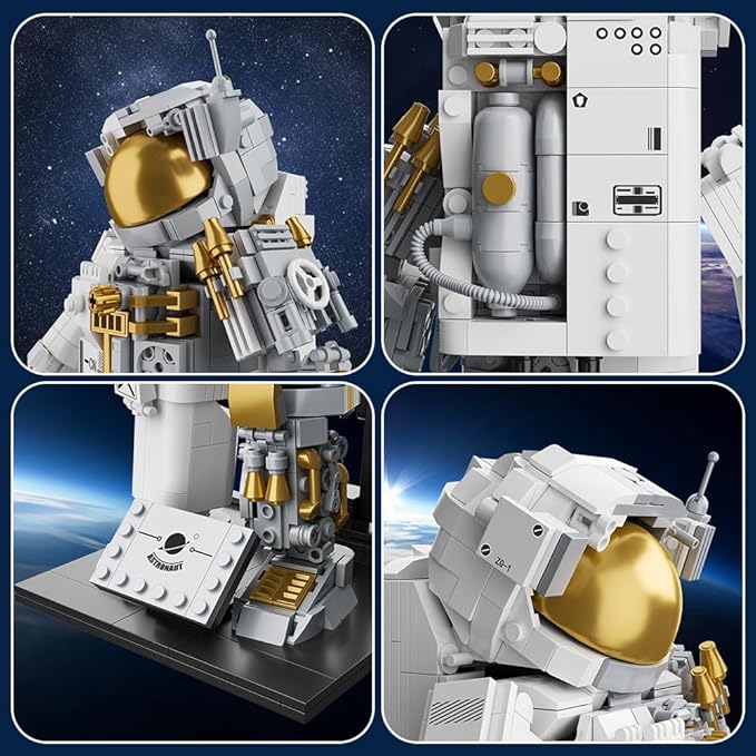 Space Astronaut Building Block Toy, Ideal Gift for 6-14 Year Old Children, 880 Pieces Mini Bricks for Adult, Space Astronaut Building Block Sets