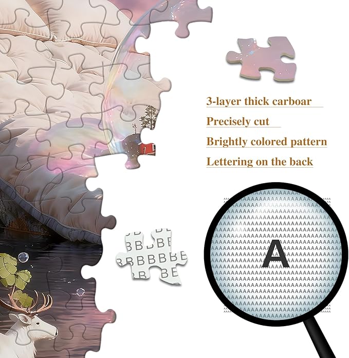 Puzzles for Adults 1000 Pieces Puzzle with Letters on Back Jigsaw Puzzle Nature Landscape Day and Dream Colorful Family Puzzle Decoration Challenging Puzzles (27.56x19.7 Inch)