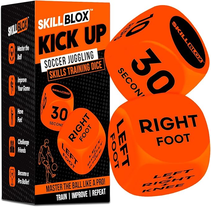 Soccer Gift for Boys – Kick Up Training Dice Game (2 Pack) – Fun Soccer Skill Training Game for Kids, Boys & Girls 8–12