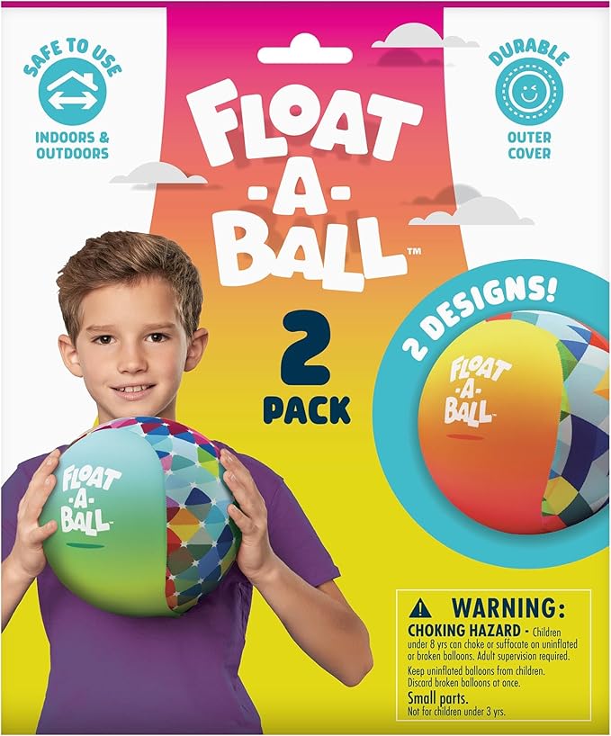 Float-A-Ball 2-Pack – Adjustable Balloon-Powered Float Balls for Kids, Reusable Outdoor & Pool Toy, Fun Floating Ball Game for Summer Play, Includes Extra Balloons, Ages 3+