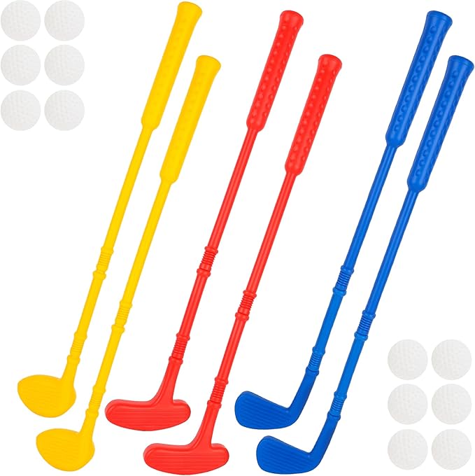 Plastic Mini Golf Clubs for Toddlers Kids Golf Clubs Set for Outdoor Indoor Birthday Christmas Party Gifts, 3 Colors