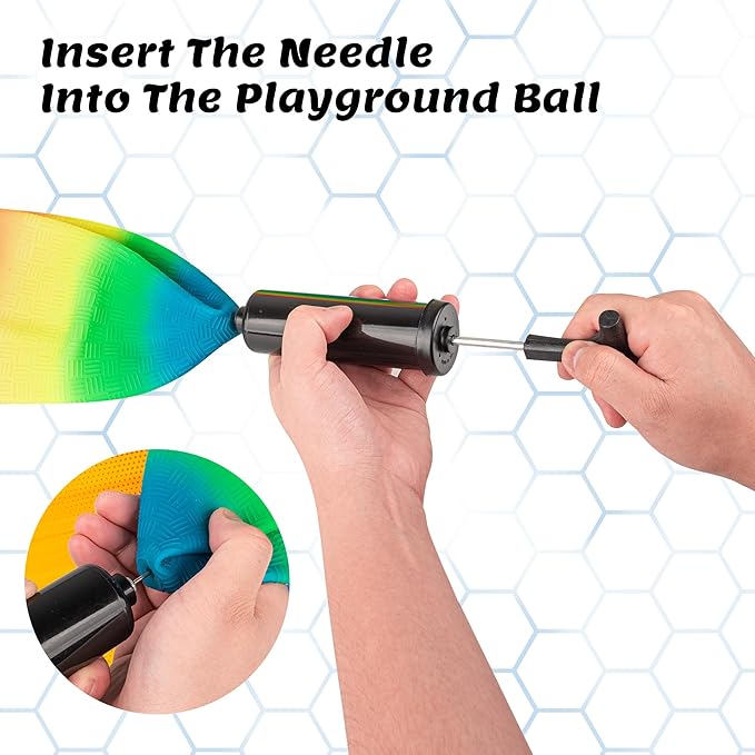 Mic Playground Balls Kickballs 8.5 Inch, Rainbow Playground Ball Set for Kids and Adults, Dodgeball Kick Balls Handball for Indoor & Outdoor Schoolyard Games with Hand Pump(4 Pack)