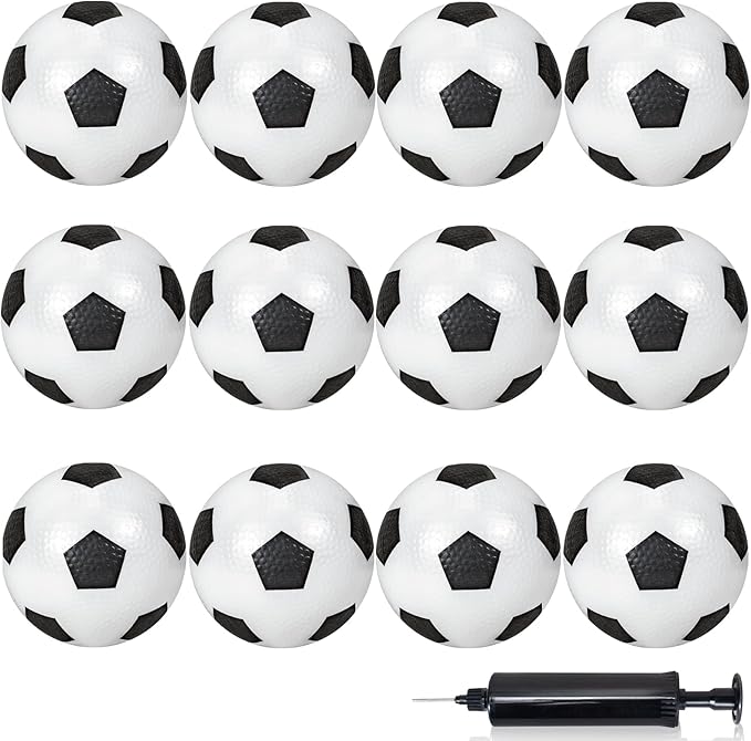 12 Pack Mini Soccer Balls for Kids, 4'' Small Soccer Ball for Pool Beach Garden Sports Game Party Supplies, Inflatable Mini Classics Balls for Indoor Outdoor Games