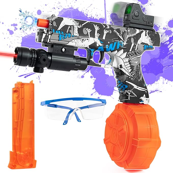 Gel Splat Toy Automatic Blaster, Electric Gel Splat Blaster with Goggles, Bear