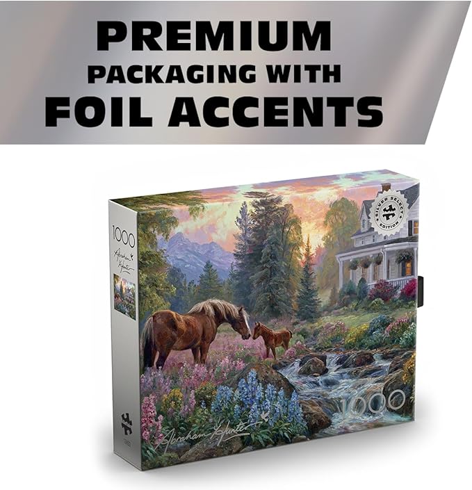 Buffalo Games - Silver Select - Abraham Hunter - Floral Pasture - 1000 Piece Jigsaw Puzzle for Adults -Challenging Puzzle Perfect for Game Nights - Precision-Cut Pieces
