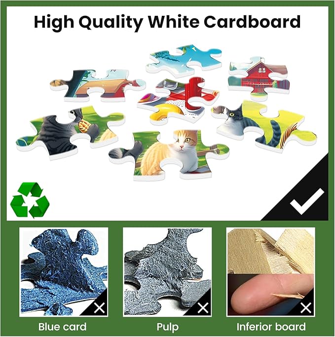 Jigsaw Puzzles 500 Pieces for Adults, Adult Puzzles Cat Puzzle Games Pieces Fit Together Perfectly Difficult Puzzles for Adult Elderly Challenging 20.5 * 15IN