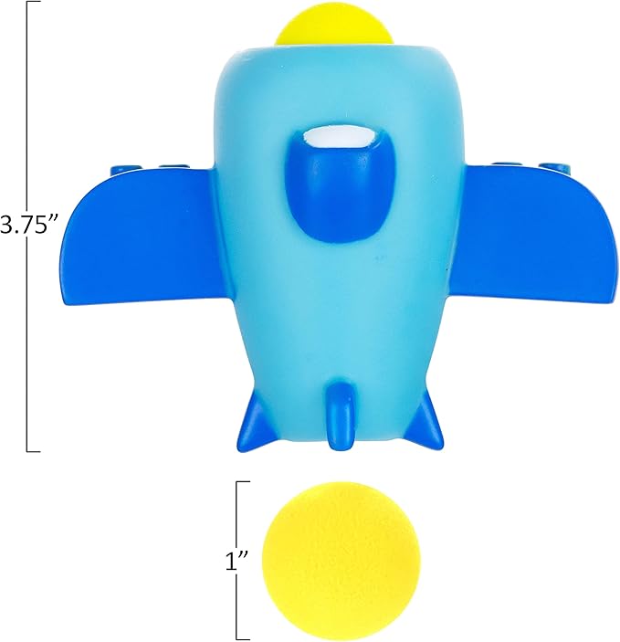1pc Foam Ball Popper Toy - Squeeze & Launch Airplane Toy w/ Foam Balls Included – Plane Ball Shooting Squishy Toy, Toddler Toys