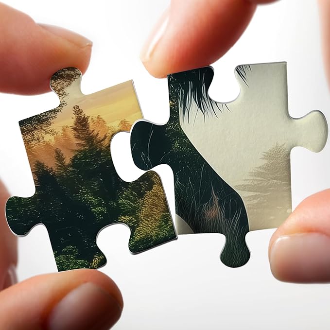 Fantasy Lion Animal Puzzles for Adults 1000 Pieces, Beautiful Forest Landscape Nature Jigsaw Puzzles, Challenging Art Puzzle