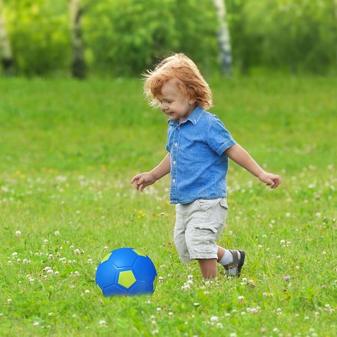 ABAJI Mini 2 Pack Toy 5 inch Basketball Soccer Ball Pump Needle Rubber Material Mini Hoop Toddlers Kids Teenagers Swimming Pool Indoors Outdoors