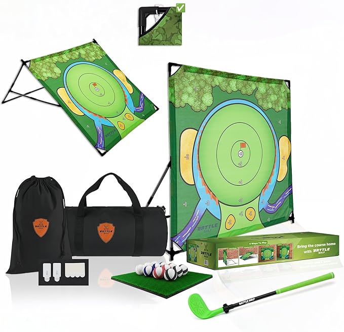 Indoor Chipping Game – The Original Portable Battle Golf Chipping Game for Dad's and Junior Golfers