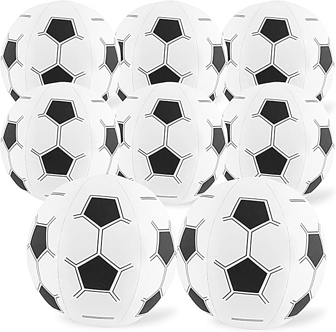 FOIMAS 8pcs Soccer Beach Balls,15 Inch Inflatable Soccer Balls for Summer Pool Beach Party Favor Outdoor Activities