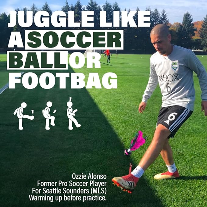 Kickit | The Original Birdie Soccer PRO Trainer | Play Outdoors, Indoors or Backyard, Beach or Tailgate, All Ages Fun & Travel Friendly (Black & Red)