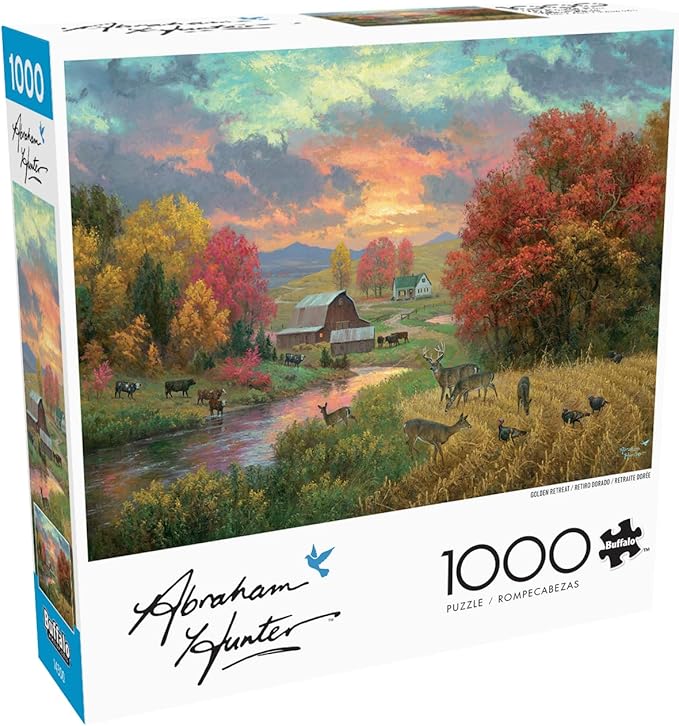Buffalo Games - Abraham Hunter - Golden Retreat - 1000 Piece Jigsaw Puzzle for Adults -Challenging Puzzle Perfect for Game Nights - Finished Size is