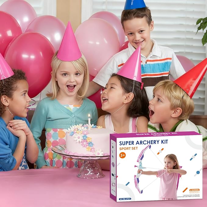 Bow and Arrow for Kids, LED Light Up Unicorn Archery Set with 12 Suction Cup Arrows, 1 Standing Glow Target, 3 Score Targets & 1 Quiver, Indoor Outdoor Sport Toys for Boys Girls Ages 4-12