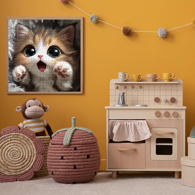 Cute Cat Puzzles for Adults 1000 Pieces, Pretty Kitty Art Jigsaw Puzzles, Beautiful Animal Kitten Puzzles