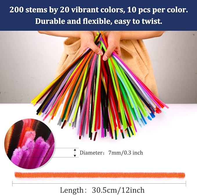 Pipe Cleaners, Pipe Cleaners Craft, Arts and Crafts, Crafts, Craft Supplies, Art Supplies (Red)…