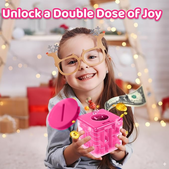 Money Maze Puzzle Boxes Pink, Money Gift Boxes for Cash Pop Up, Money Puzzle Box for Cash Gift Kids Adults