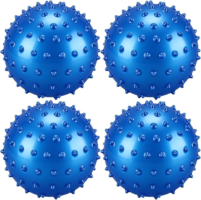 Bouncy Spiky Sensory Ball - Inflatable Massage Stress Fidget Toy Playground Balls for School Party Favors Outdoor Indoor