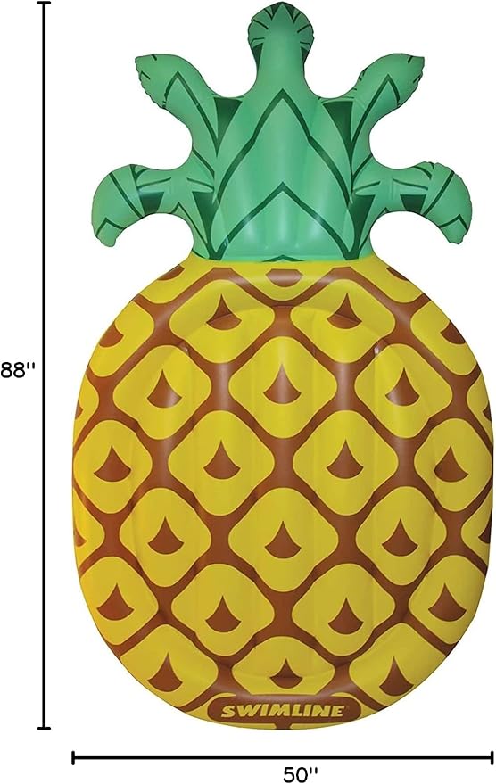 Swimline Pineapple Jumbo Floating Pool Island Yellow/Green 88x50''