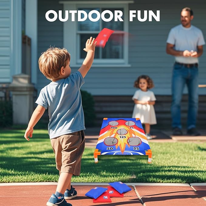 Bean Bag Toss Game for Kids 3-8, Kids Cornhole Game Set for Toddler, Outdoor Outside Game for Kid 3-6, Toddler Yard Outdoor Game for Kid Party Gift Birthday Christmas