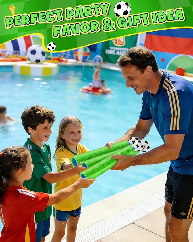 Foam Water Blaster Squirt Guns for Kids: Water Squirter Shooters for Kids Ages 4-12 with Football Design, Water Soaker Bulk for Summer Pool Toy Swimming Beach Backyard Outdoor Party Favors