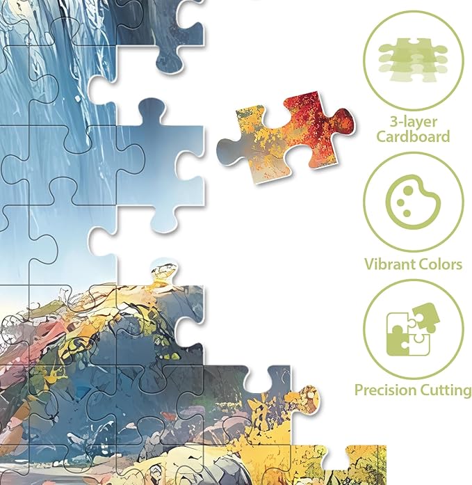 500 Piece Puzzle for Adults, Bear Fall Landscape Puzzle for Teen Adults,Recycled Paper Unique Fun Jigsaw Puzzle 500 Piece,Challenging Family Game Gift for Friends Men Women Seniors,20.5 * 15In