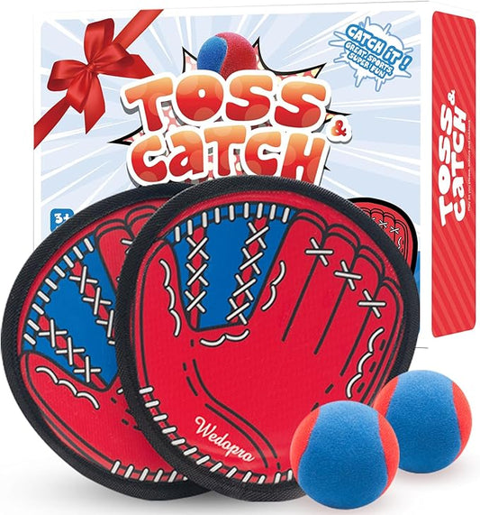 Toss and Catch Ball Game, Kids Toddler Baseball Glove & Catch Ball Toys, Kids Outdoor Games for Family, Toys for Beach Yard Outside, Birthday Easter Gift for Ages 3 4 5 6 7 8-12 Year Old Boys Girls