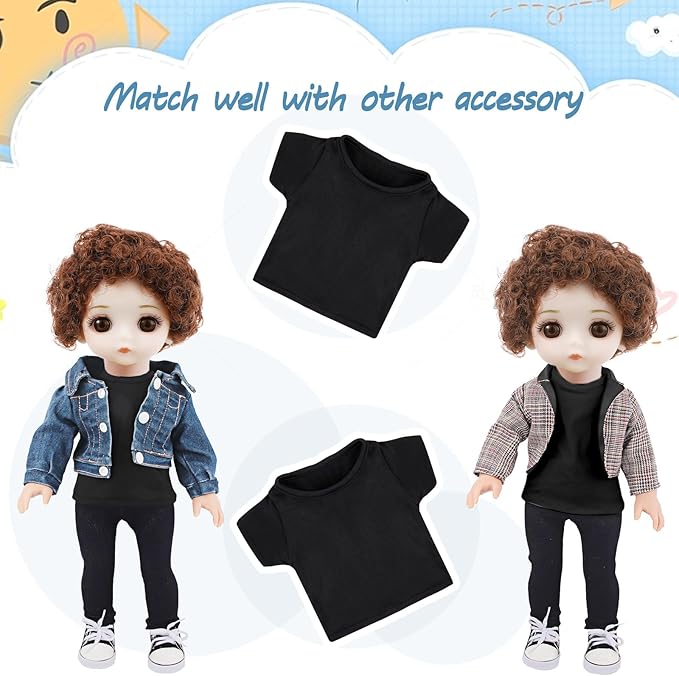 8 Pcs 18 Inch Boy Doll T Shirt Clothes Sublimation 18’’ Dolls Outfits Accessories Classical Tee Shirts Fit 18 Inches Doll for Doll Decoration DIY Pretend Play