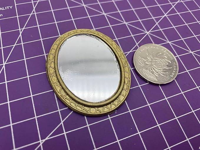 Gold 1/12 Miniature Mirror Dollhouse Decoration Accessories, DIY Doll House Kit