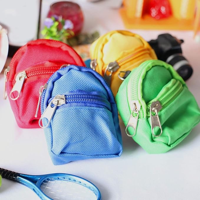 1Pc Green Mini Doll Backpack School Bag Model Dollhouse School Accessory for 1/6 Scale Dollhouse Dollhouse Décor,Simulation Mini School Bag Model,Dollhouse Accessories