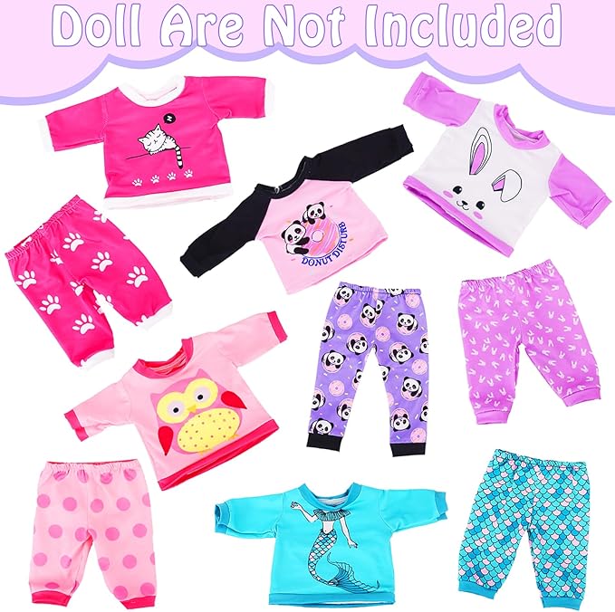 K.T. Fancy 5 Sets Baby Doll Clothes for 14-18 Inch Dolls - Gift for Kids' Birthday, Children's Day & Christmas