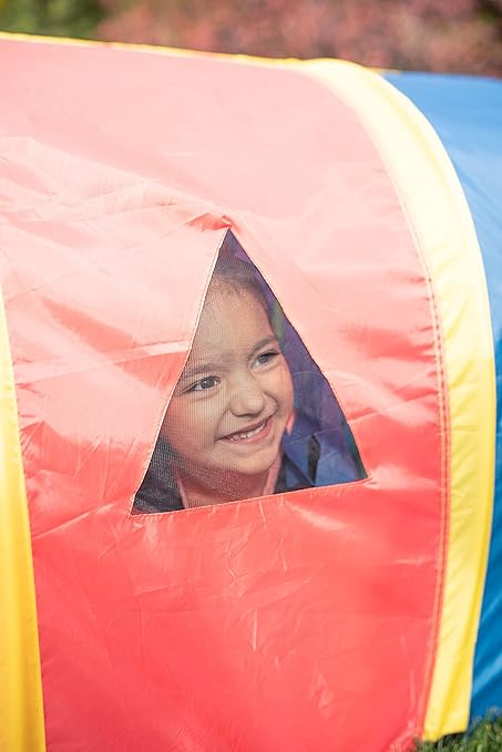 Pacific Play Tents 95200 Kids Super Sensory 9-Foot D Style Institutional Crawl Play Tunnel, 9' x 30" x 30", Multicolored