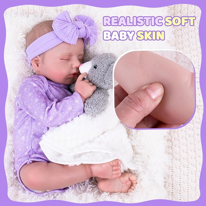 Aori Reborn Baby Dolls Realistic 20 Inches - Newborn Real Baby Doll Girl with Feeding Toy Kit, Lifelike Companion Gift Set for Kids, Birthday, Pretend Play