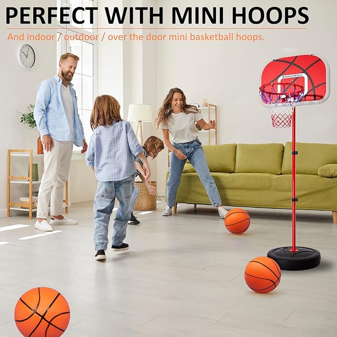 40Pcs 5" Inch Mini Basketball Balls Bulk Small Basketball Set with Pump, PVC Small Basketballs for Over The Door Hoop Games Party Favors Indoor Outdoor Play Adults Kids Pool Beach