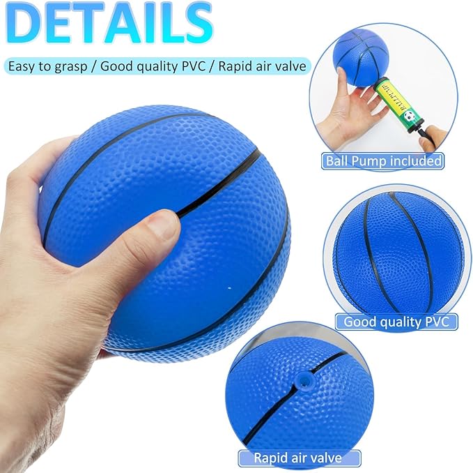 15Pcs 6" Mini Basketball Balls Bulk Small Basketball Set, PVC Small Basketballs for Over The Door Hoop Games Party Favors Indoor Outdoor Play Adults Kids Pool Beach Colorful