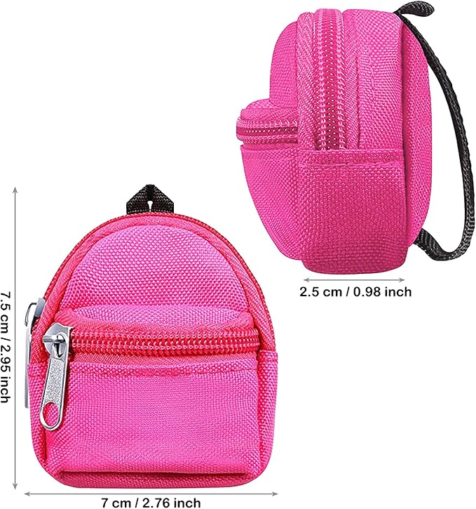 ENOCHT 27 Pcs 11.5 inch Doll School Accessories 4 Doll Backpack Bag with Zipper with Computers, Glasses, Blackboard, 7 Pcs Study Accessories 8 Pcs Stationery Sets 2 headsets