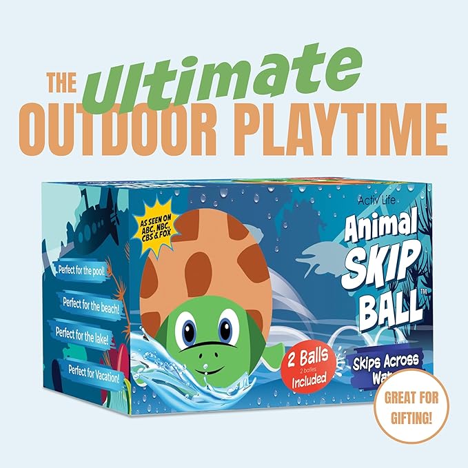 Activ Life The Ultimate Water Skip Balls, Water Bouncing Ball for Swimming Pool, Beach Toys for Friends, Family, Kids and Adults