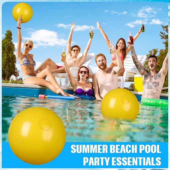 4 Pcs Inflatable Beach Ball 20 inch Swimming Pool Balls Summer Outdoor Decor Beach Balls Ornaments Floatable Ball for Swimming Pool Birthday Party Supplies