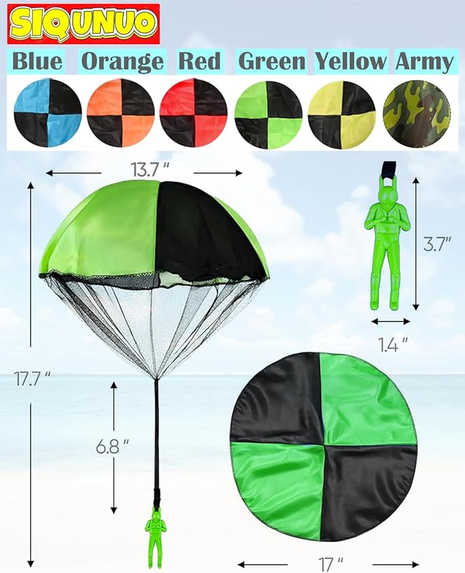 Parachute Toys for Kids, 6 Pack Tangle Free Outdoor Toys, Parachute Men for Kid, Small Toys for Kids Easterday, Halloween, Christmas, Birthday Gift, Unique Easter Basket Stuffers Idea 2026