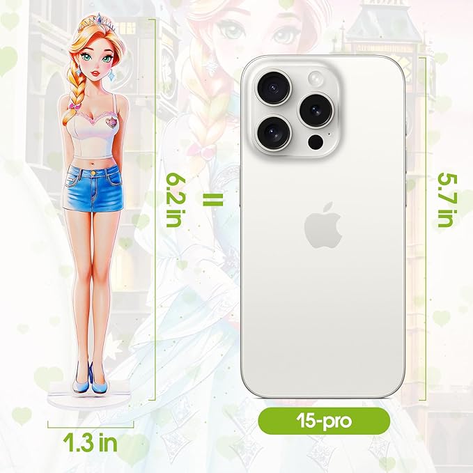 PainZieteg Magnetic Dress Up Dolls, Magnetic Princess Dress Up Paper Dolls, Magnetic Dress Up Dolls for Girls Ages 4-10 Learning Created Imagine Set Birthday Gift (Lea)