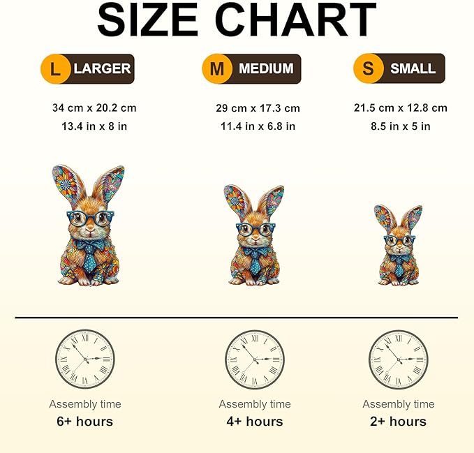 Wooden Puzzles for Adults - Colorful Bunny Wood Puzzles Adult - Unique Animal Shape Wooden Jigsaw Puzzles for Adults - Birthday Gifts for Puzzle Lovers, Family (8.5 * 5in - 100 Pieces)