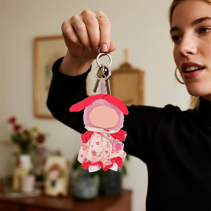 Used for Labubu Doll Outfit Clothes Designer Set,Compatible with Labubu Clothe Accessories for Doll (Red - Cherry Dress)