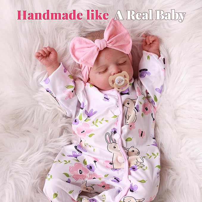 BABESIDE Lifelike Reborn Baby Dolls Girl - 20 Inch Realistic Newborn Baby Dolls with Poseable Body, Real Life Baby Dolls with Accessories for 3+ Year Old Girls Gifts, Pretend Play, Collection