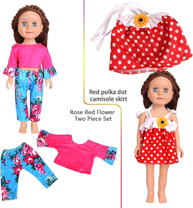 10 Sets of 18 Inch American Doll Clothes, Including 10 of Doll Clothing Dress Outfits for Gift Dolls, Birthday Gifts for Kids