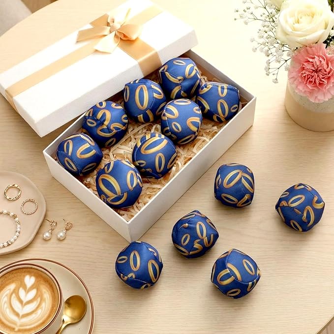 24 Pack Blue and Golden Ring Party Favors Water Balls Bomb for Pool, 2 Inch Reusable Water Balls Bulk Absorbent Pool Toys for Kids Beach Blue and Golden Ring Party Supplies